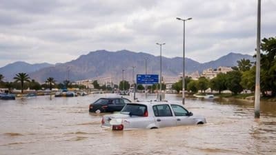 سيارات غمرتها مياه السيول