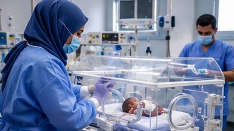 حاضنة أطفال حديثي الولادة في قسم للرعاية الحرجة