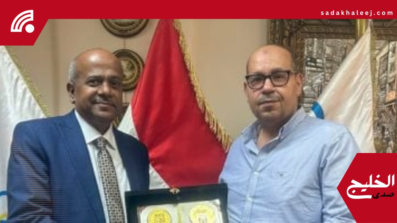ياسر إدريس يستقبل خالد الخليفى ويهنئه برئاسة الاتحاد العربى للرياضات المائية – صدى الخليج