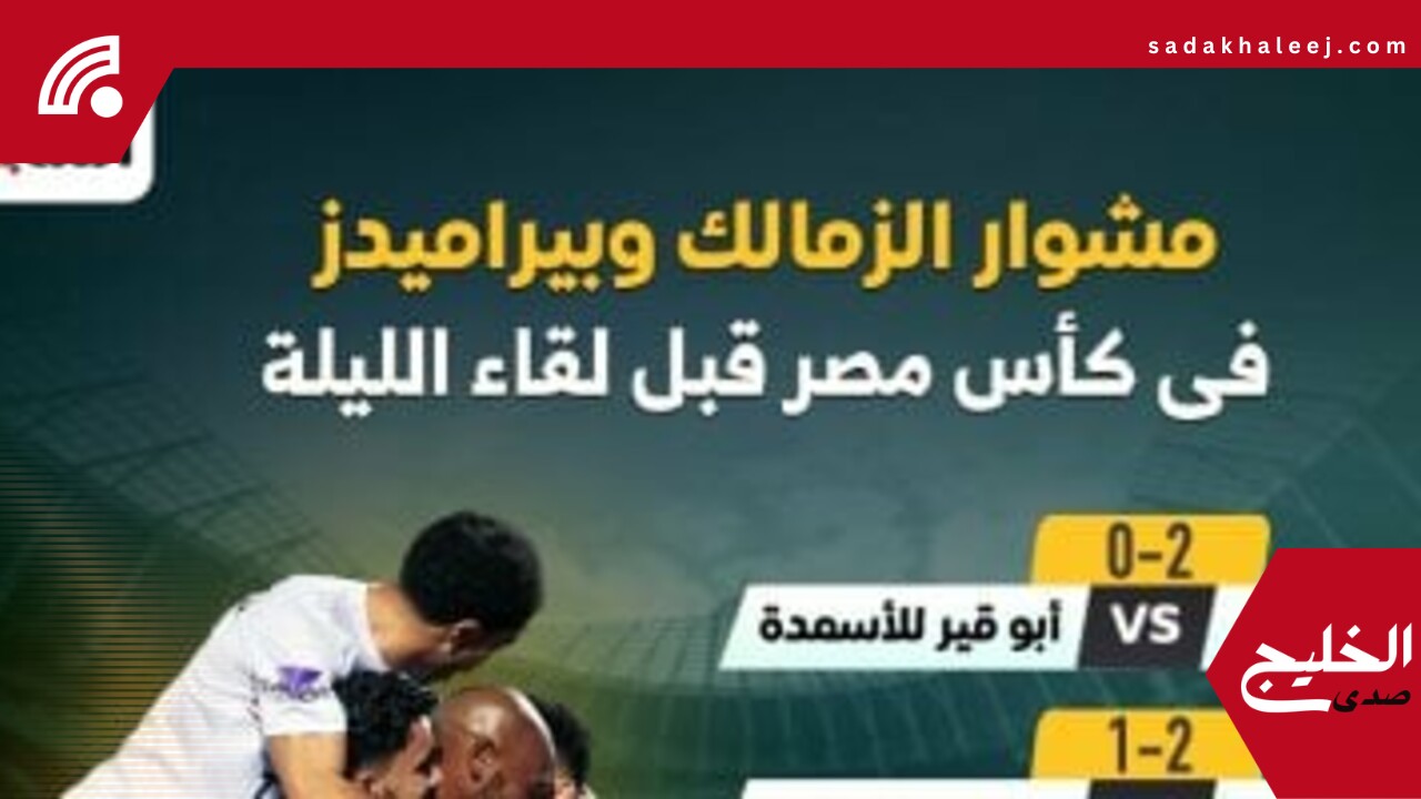 مشوار الزمالك وبيراميدز في كأس مصر قبل لقاء الليلة.. إنفو جراف –  صدى الخليج